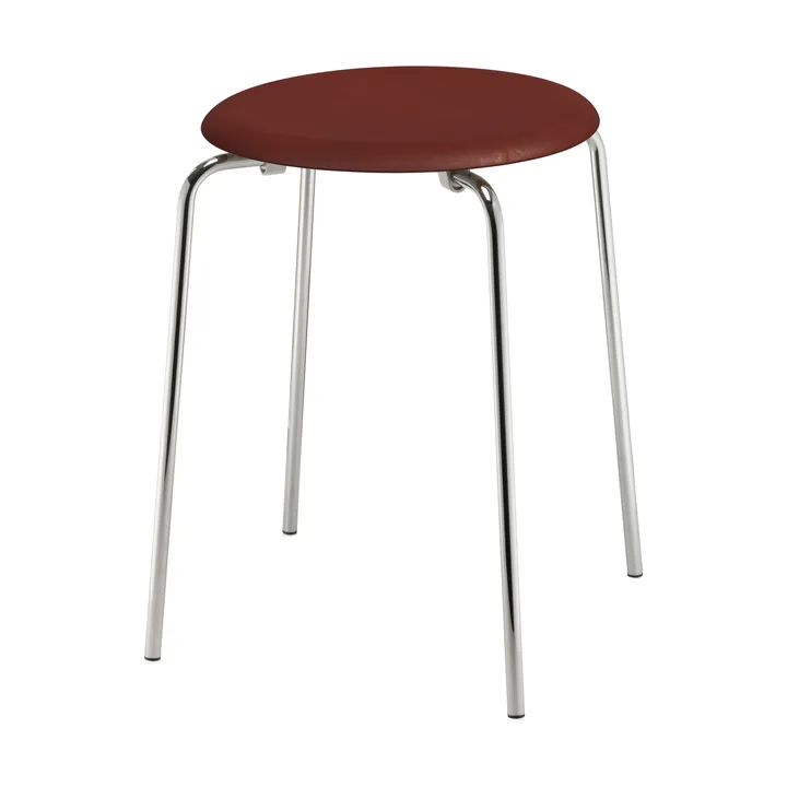 Dot rund krakk skinn - Chestnut, Ø34x44 cm - Fritz Hansen