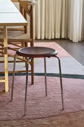 Dot rund krakk skinn - Chestnut, Ø34x44 cm - Fritz Hansen