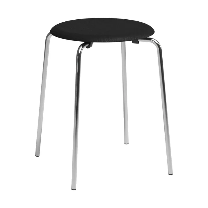 Dot rund krakk - Svart ask-krom, Ø32,8x45,5 cm - Fritz Hansen