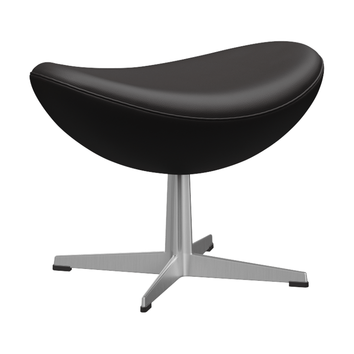 Egget 3127 fotskammel - Leather Aura Black Brown-stål - Fritz Hansen