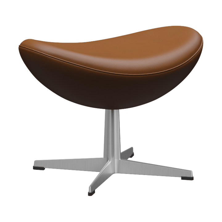Egget 3127 fotskammel - Leather Aura Walnut-steel - Fritz Hansen