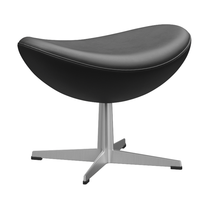 Egget 3127 fotskammel - Leather Essential Black-steel - Fritz Hansen