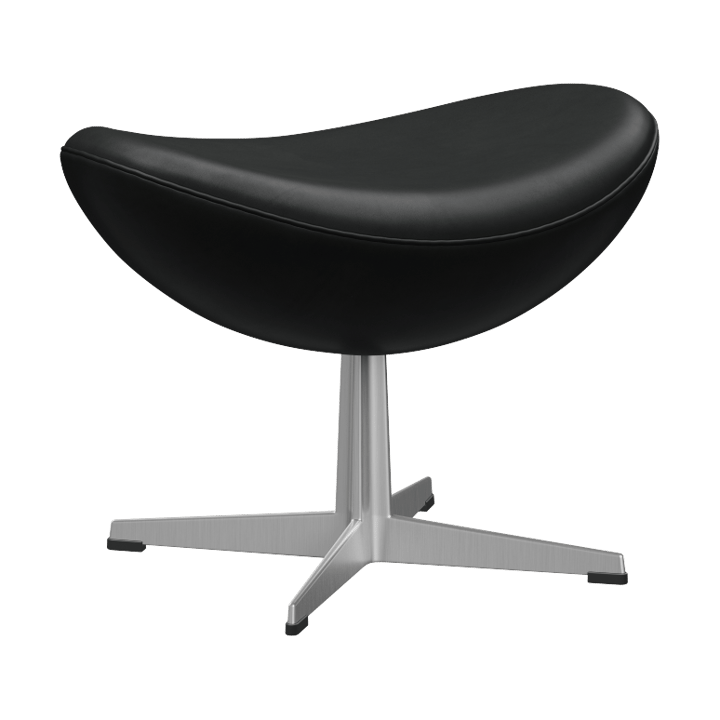 Egget 3127 fotskammel - Leather Grace Black-steel - Fritz Hansen