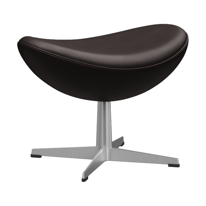 Egget 3127 fotskammel - Leather Grace Dark Brown-stål - Fritz Hansen