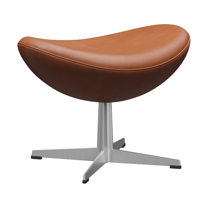 Egget 3127 fotskammel - Leather Grace Walnut-steel - Fritz Hansen
