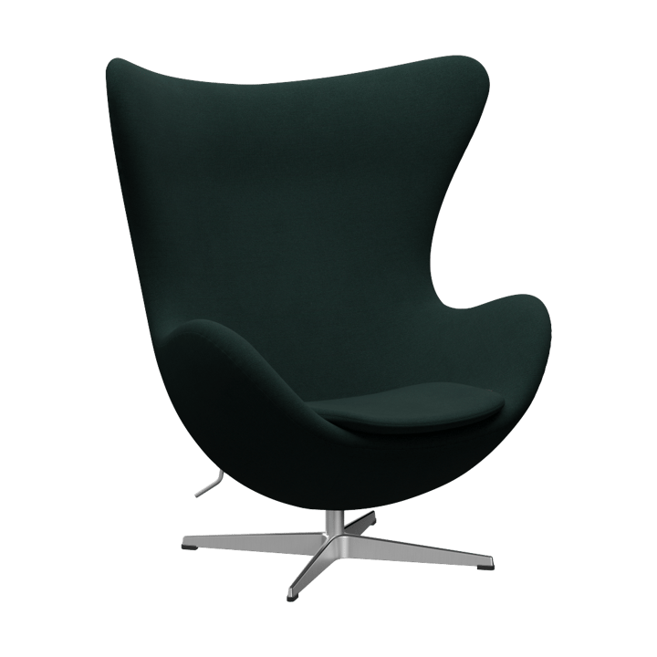 Egget 3316 lenestol - Christianshavn Dark Green 1161-steel - Fritz Hansen