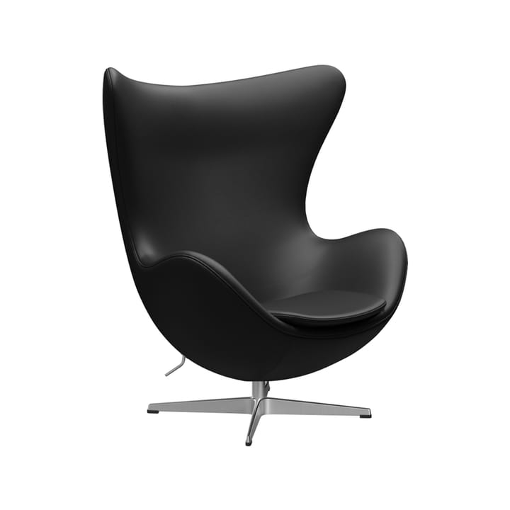 Egget 3316 lenestol - Leather aura black-stål - Fritz Hansen