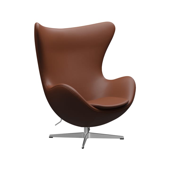 Egget 3316 lenestol - Leather aura cognac-stål - Fritz Hansen