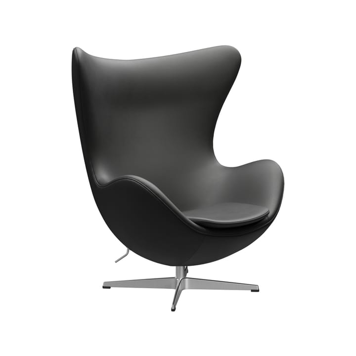 Egget 3316 lenestol - Leather essential black-steel - Fritz Hansen