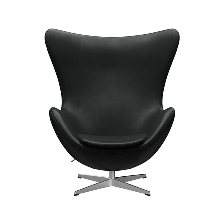 Egget 3316 lenestol - Leather grace black-steel - Fritz Hansen