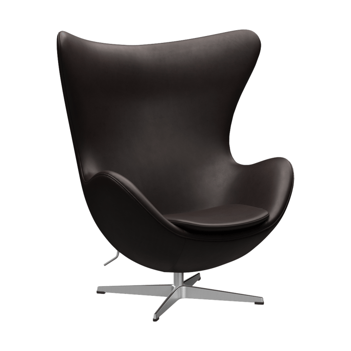 Egget 3316 lenestol - Leather Grace Dark Brown-stål - Fritz Hansen