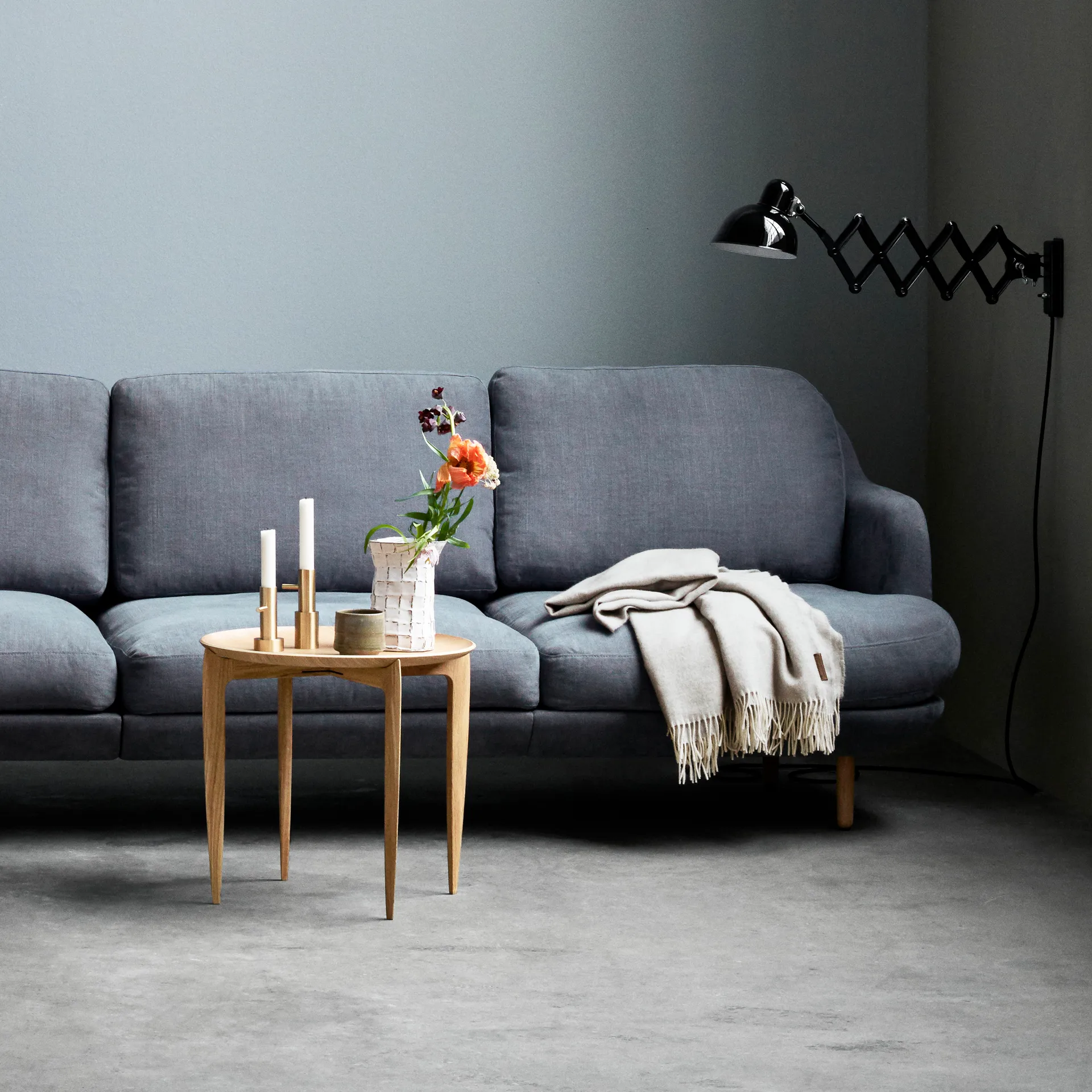 Foldable Tray Table Ø 45 cm, Eik Fritz Hansen