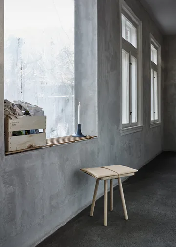 Georg lærpute med stropp til krakk/barstol - Beige-brun - Fritz Hansen