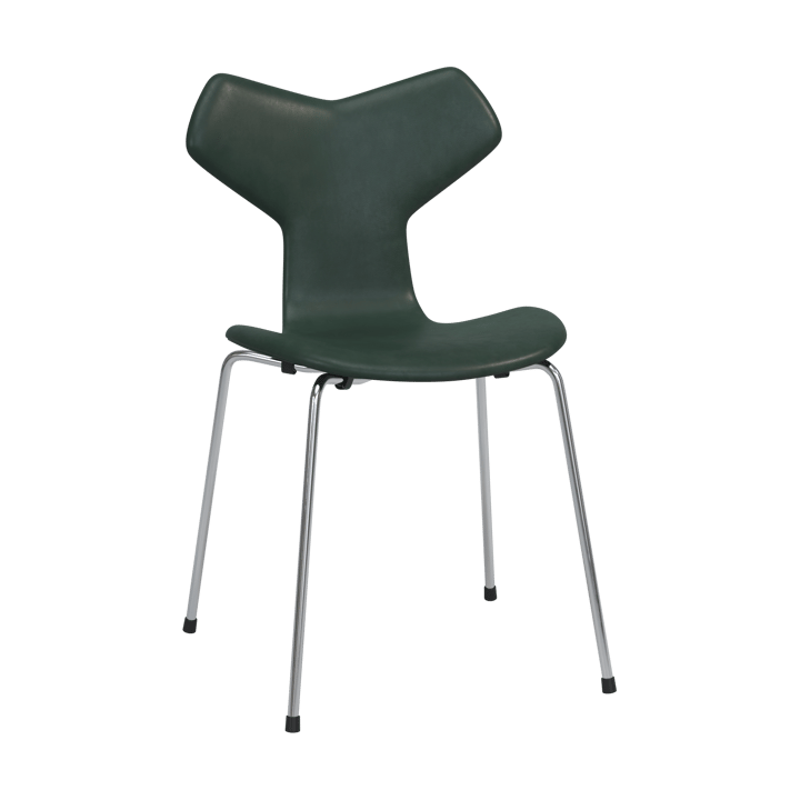 Grand Prix 3130 fullt polstret stol - Pure Forest Green-chrome - Fritz Hansen