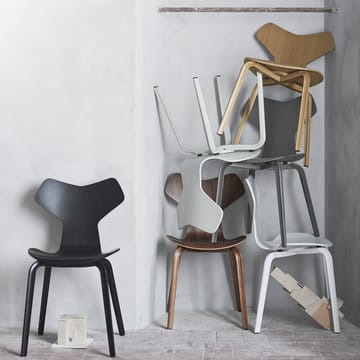 Grand Prix 3130 stol - Midnight blue-malt ask-kromat stålfot - Fritz Hansen