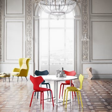 Grand Prix 3130 stol - Pale rose-malt ask-kromat stål stativ - Fritz Hansen