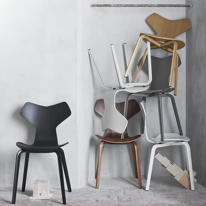 Grand Prix 3130 stol, Paradise orange-malt ask-kromat stålfot Fritz Hansen