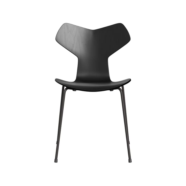 Grand Prix 3130 stol - Svart-malt ask-grafittgrått stativ - Fritz Hansen