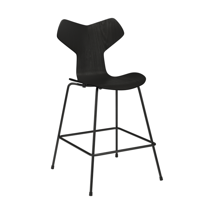 Grand Prix 3138 barstol 64 cm - Svartmalt ask-svart stativ - Fritz Hansen