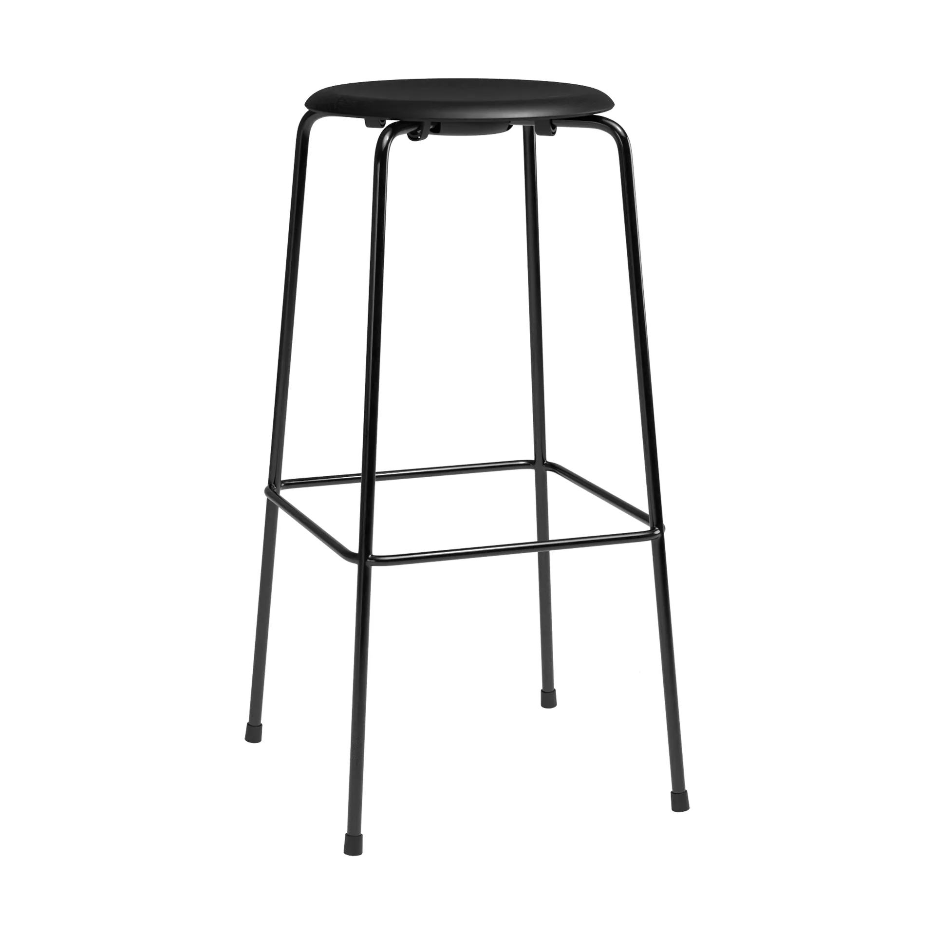 High Dot barkrakk, Essential svart lær-svart stål Fritz Hansen