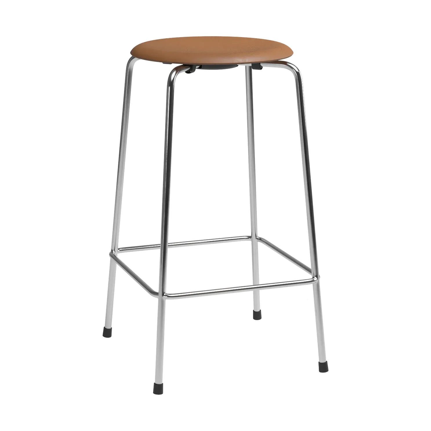High Dot counter stool 4 ben, Essential walnut lær-krom Fritz Hansen