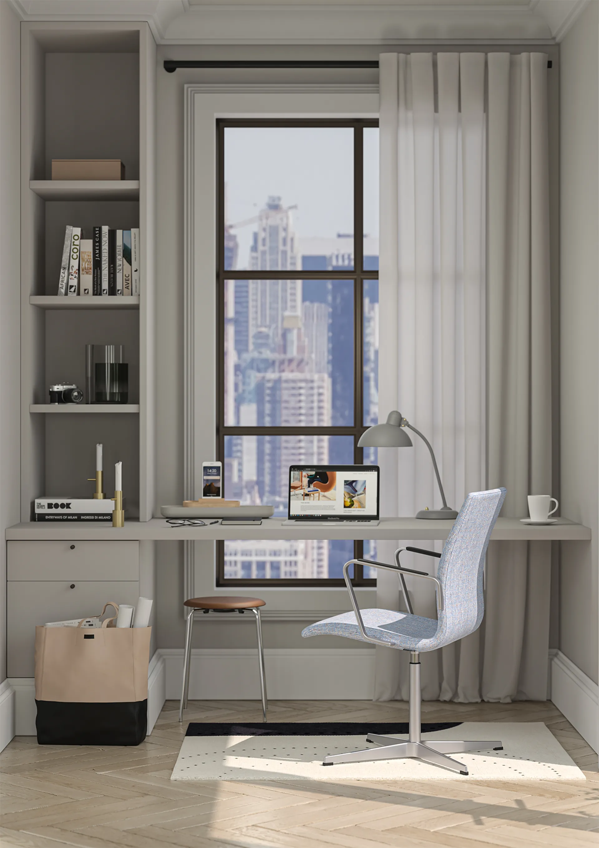 Kaiser Idell 6556-T bordlampe, Easy grey Fritz Hansen