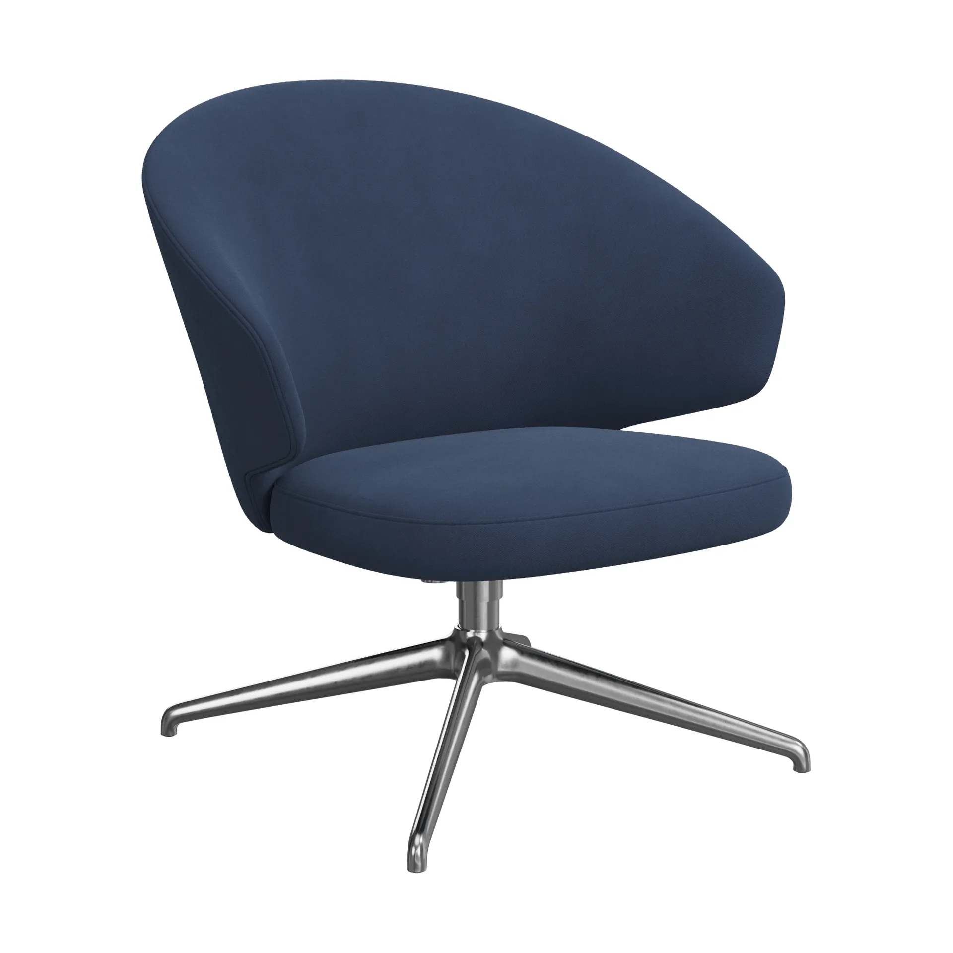 Let loungestol, Tyg Christianhavn 1153-polerat stål-aluminium Fritz Hansen