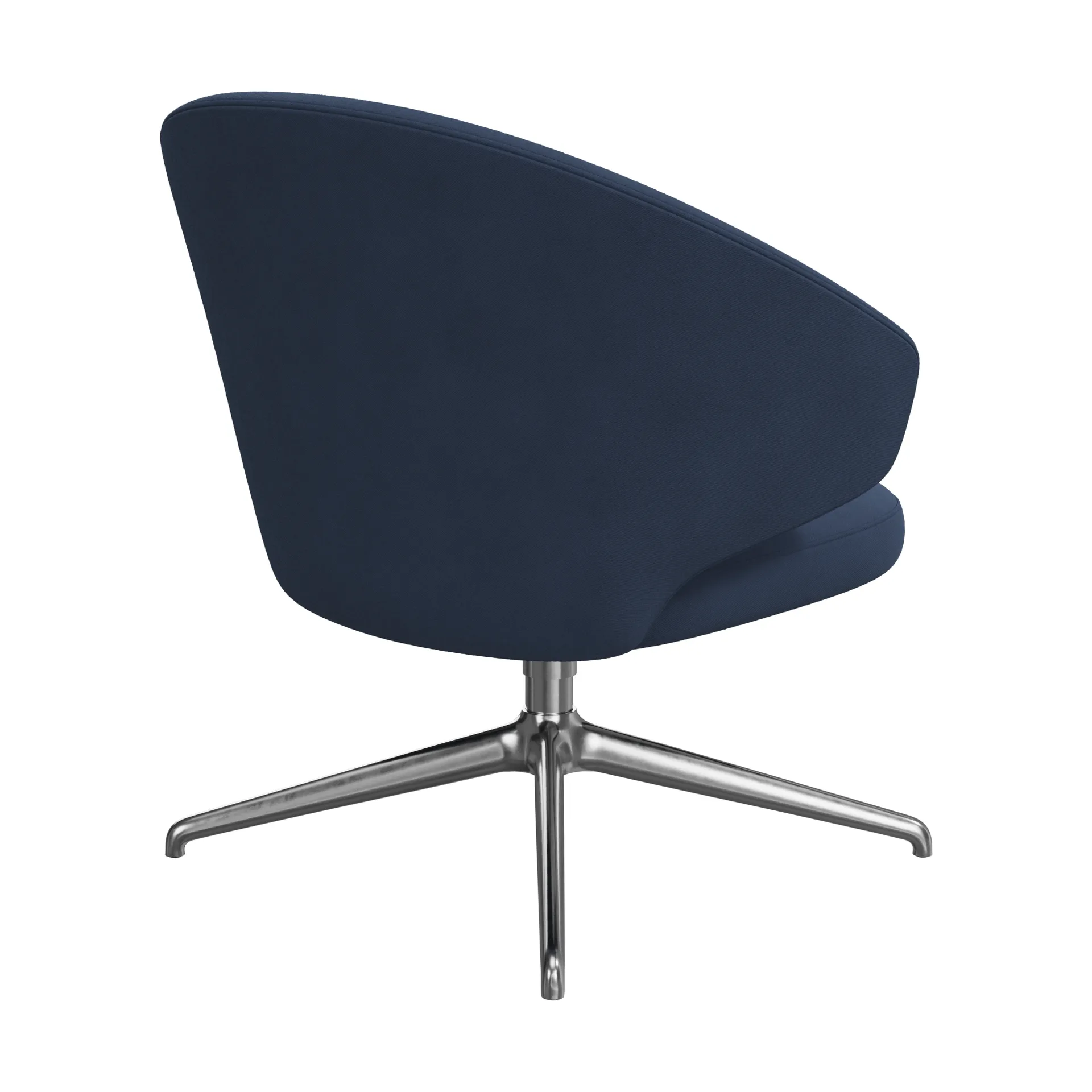 Let loungestol, Tyg Christianhavn 1153-polerat stål-aluminium Fritz Hansen