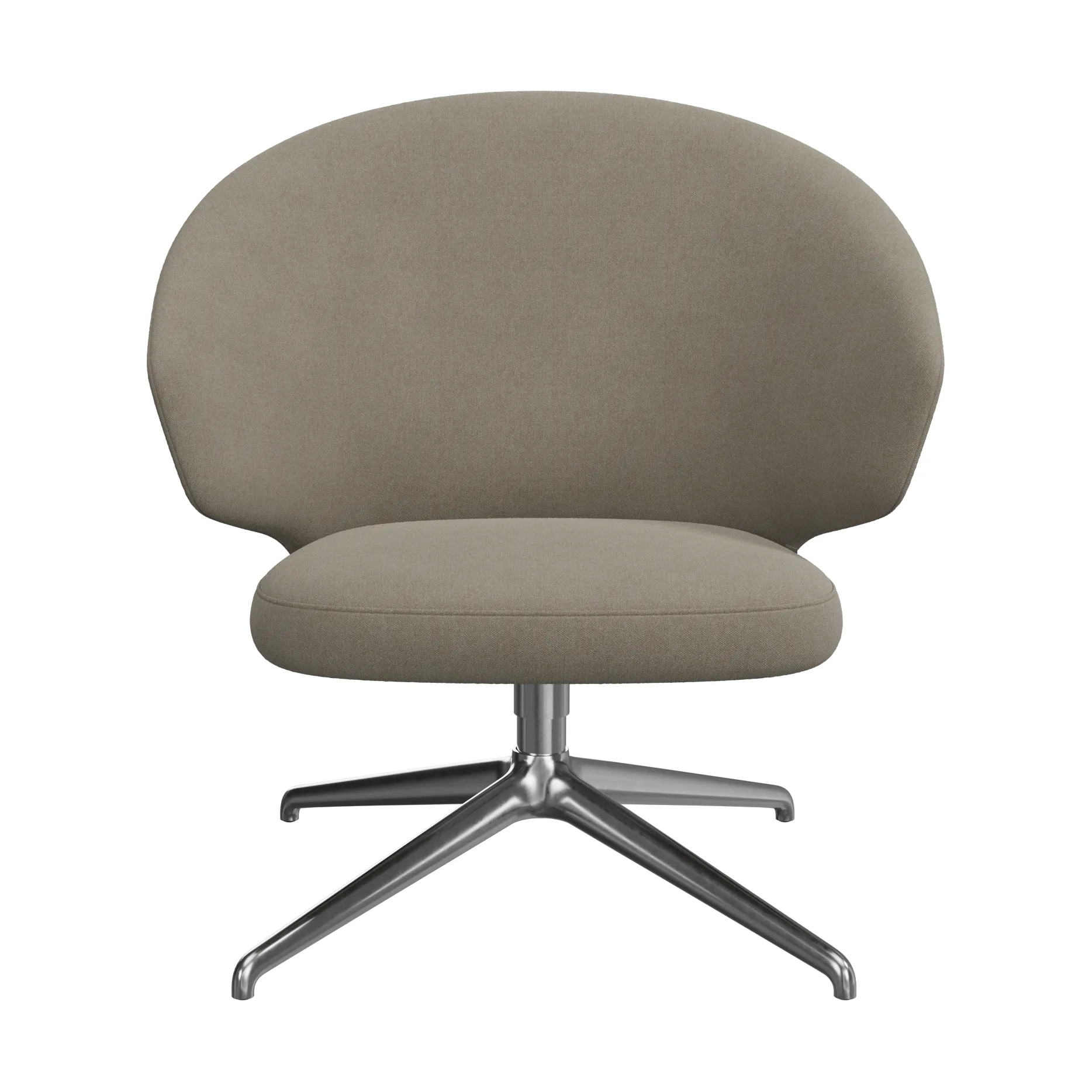 Let loungestol, Tyg Hallingdal 270 Brown grey-polerat stål-aluminium Fritz Hansen