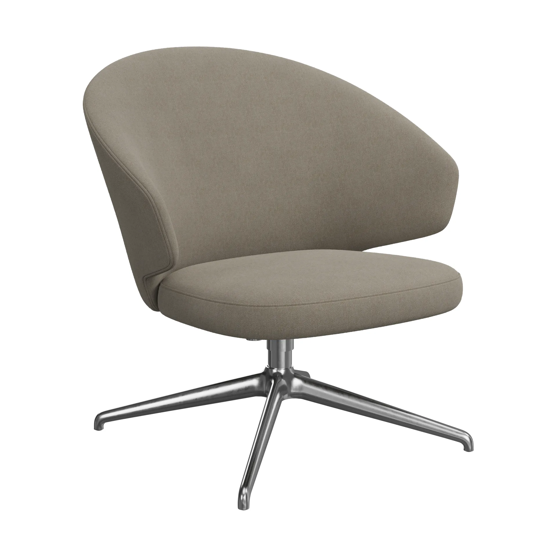 Let loungestol, Tyg Hallingdal 270 Brown grey-polerat stål-aluminium Fritz Hansen