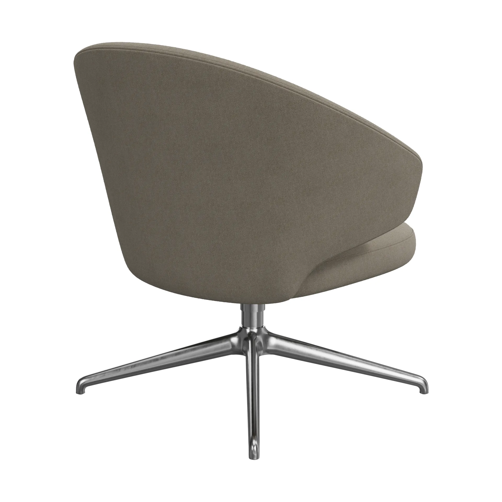 Let loungestol, Tyg Hallingdal 270 Brown grey-polerat stål-aluminium Fritz Hansen