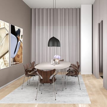 Liljan 3208 armlenestol - Lakkert valnøtt-chrome - Fritz Hansen