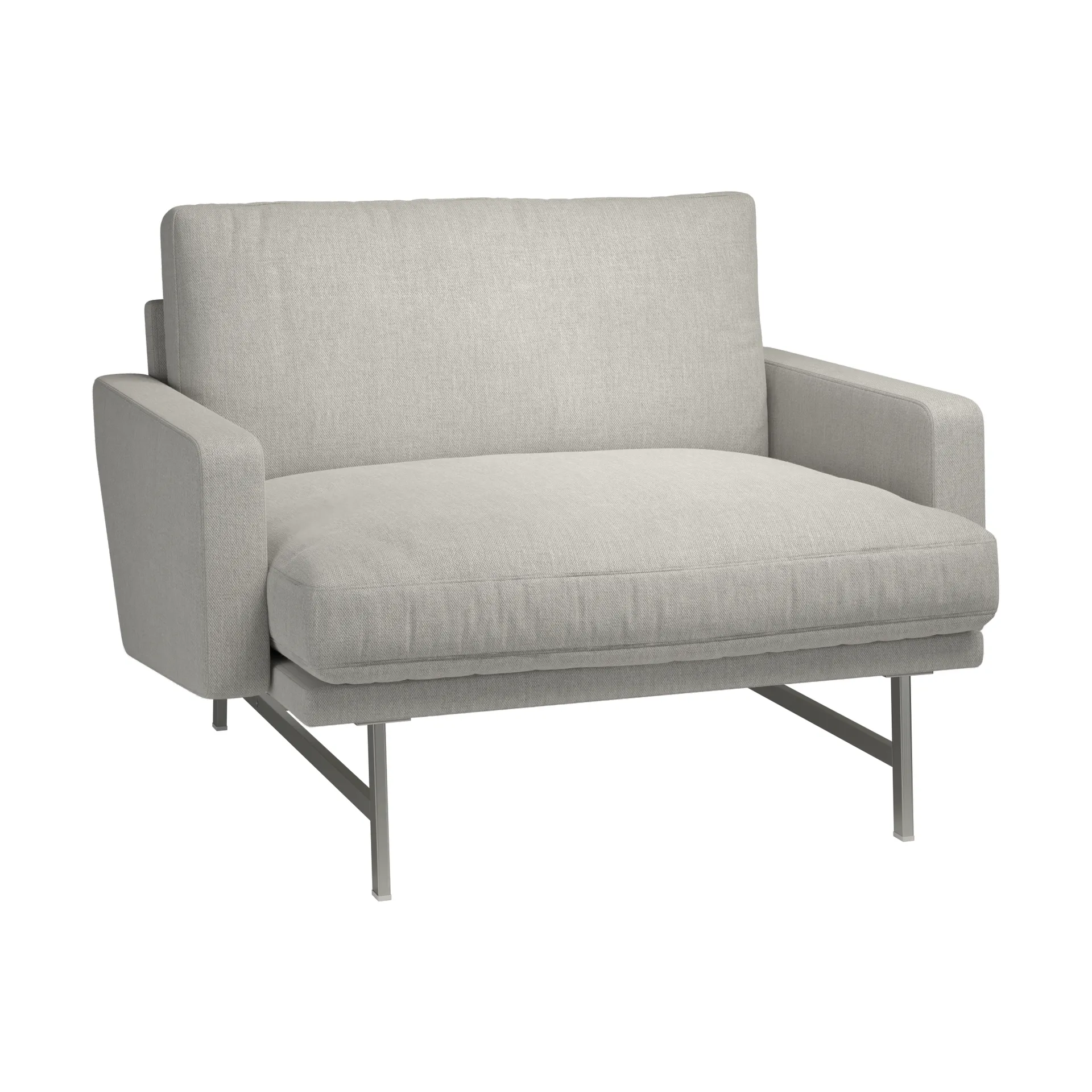 Lissoni PL111 lounge chair large, Clay 012-rustfritt stål Fritz Hansen