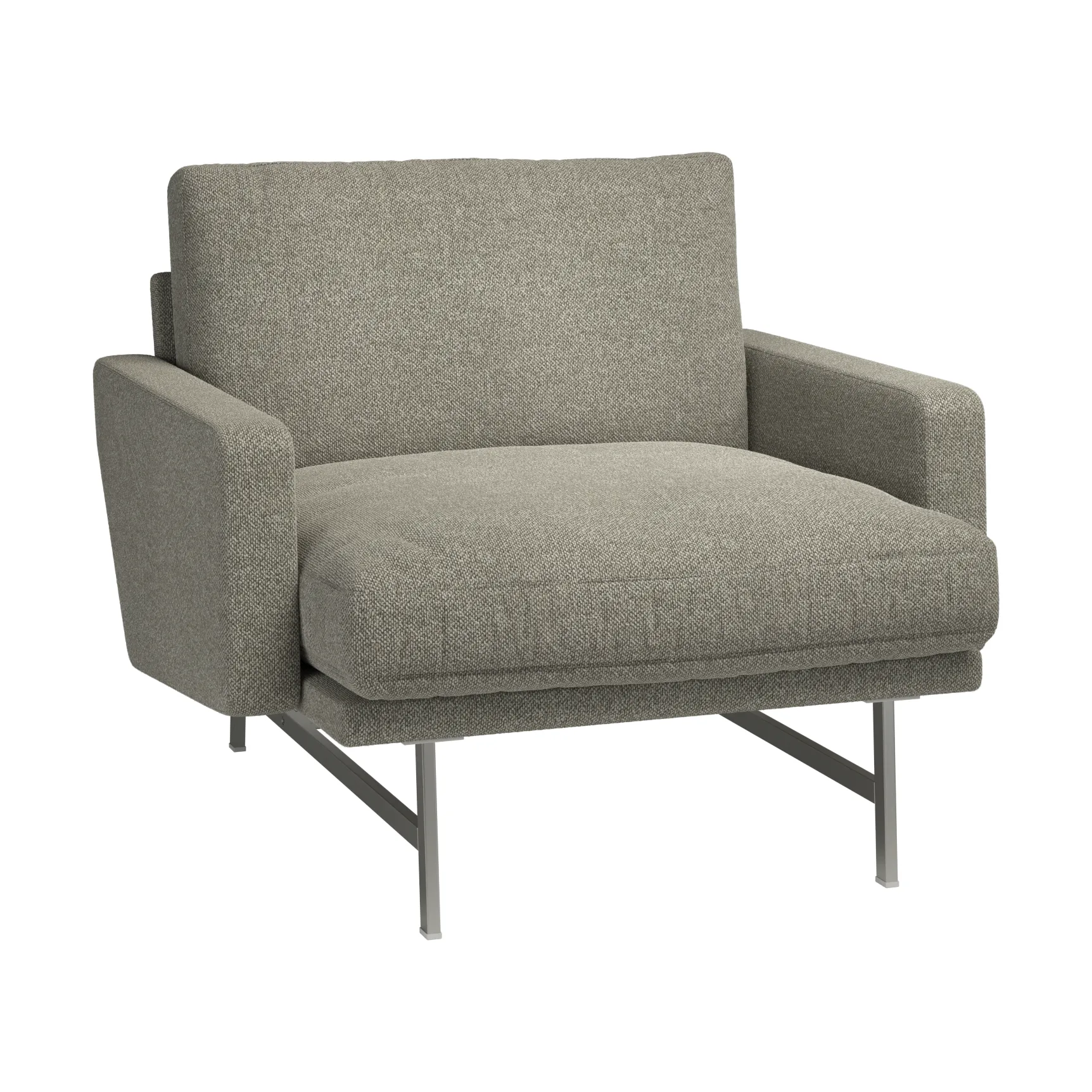 Lissoni PL111S lounge chair small, Moss 015-rustfritt stål Fritz Hansen