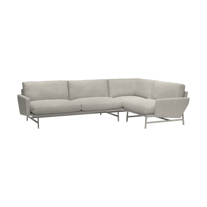 Lissoni PL114 L venstre-stilt hjørnesofa - Clay 012-rustfritt stål - Fritz Hansen