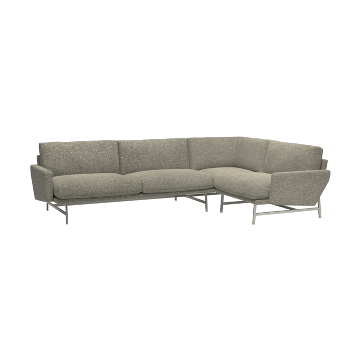 Lissoni PL114 L venstre-stilt hjørnesofa - Moss 015-rostfritt stål - Fritz Hansen