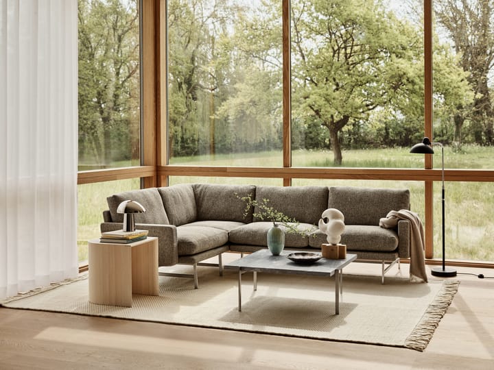 Lissoni PL114 L venstre-stilt hjørnesofa, Moss 015-rostfritt stål Fritz Hansen