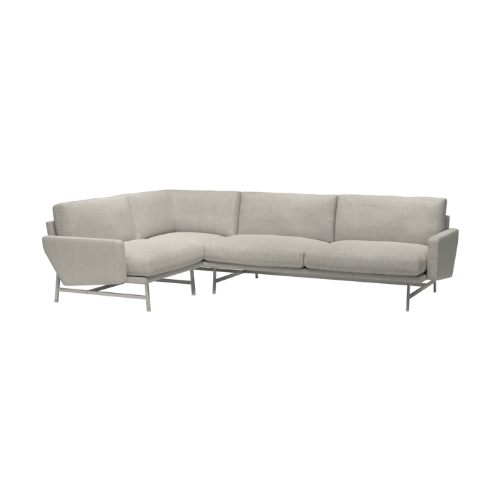 Lissoni PL114 R høyrestilt hjørnesofa - Clay 012-rostfritt stål - Fritz Hansen