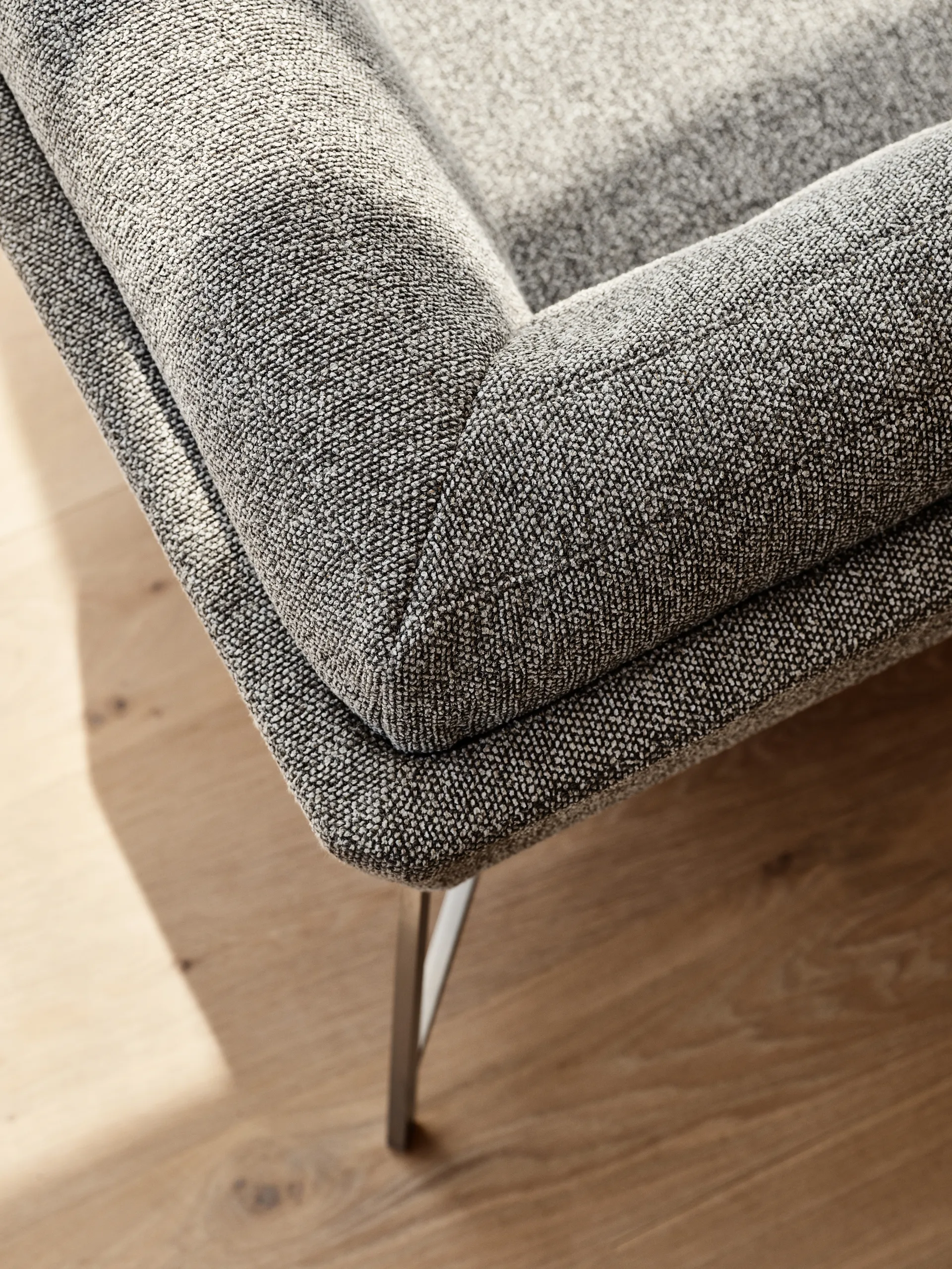 Lissoni PL114 R høyrestilt hjørnesofa, Moss 015-rustfritt stål Fritz Hansen