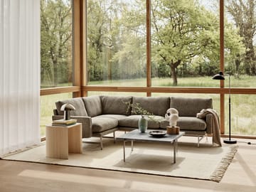 Lissoni PL114 R høyrestilt hjørnesofa - Moss 015-rustfritt stål - Fritz Hansen