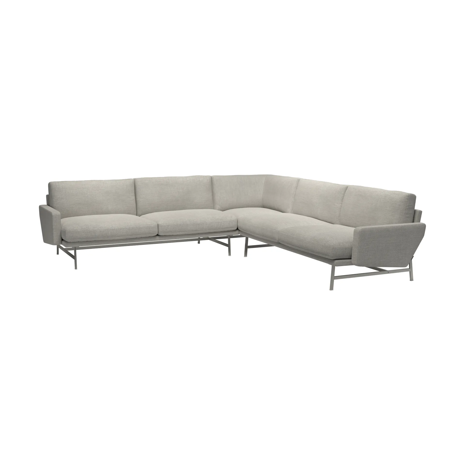Lissoni PL115 hjørnesofa, Clay 012-rustfritt stål Fritz Hansen