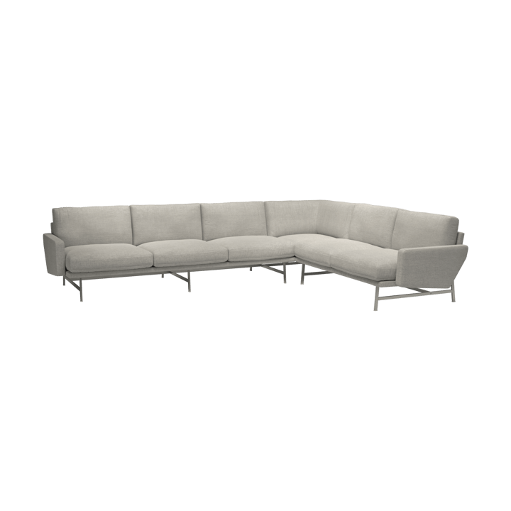 Lissoni PL117 L venstre-stilt hjørnesofa - Clay 012-rustfritt stål - Fritz Hansen