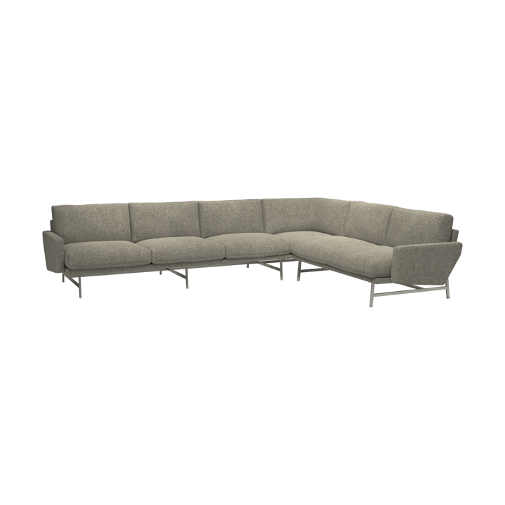 Lissoni PL117 L venstre-stilt hjørnesofa - Moss 015-rustfritt stål - Fritz Hansen