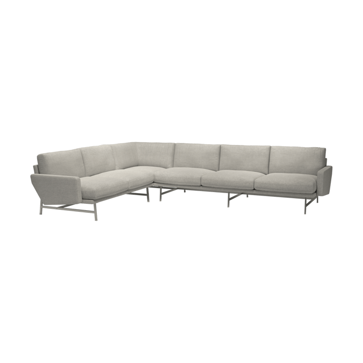 Lissoni PL117 R høyrestilt hjørnesofa - Clay 012-rustfritt stål - Fritz Hansen