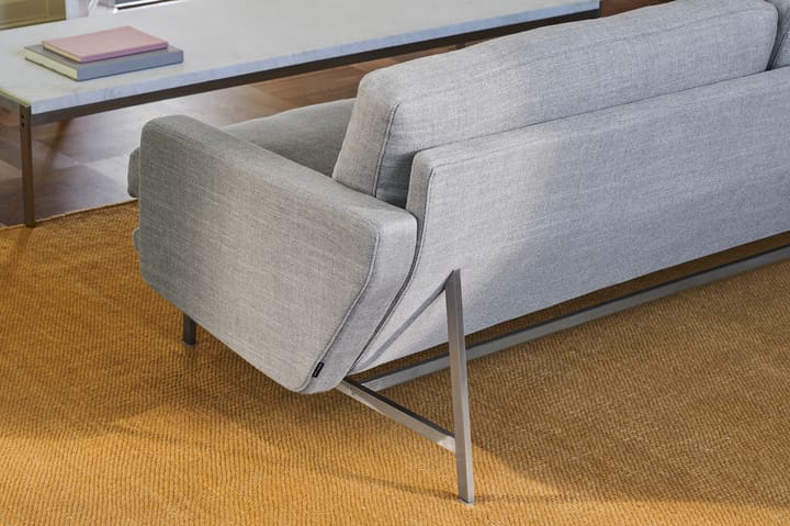 Lissoni sofa 2-seter PL112S, Grace-dark brown-mattbørstet krom Fritz Hansen