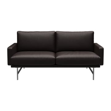 Lissoni sofa 2-seter PL112S - Grace-dark brown-mattbørstet krom - Fritz Hansen