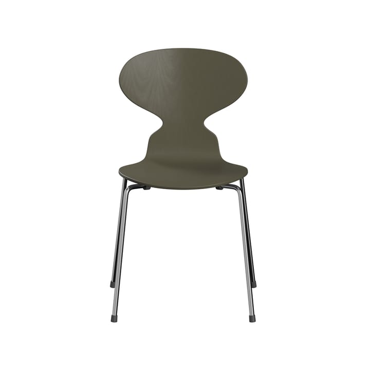 Myran 3101 stol - olive green, malt ask, kromat stålrundstativ - Fritz Hansen