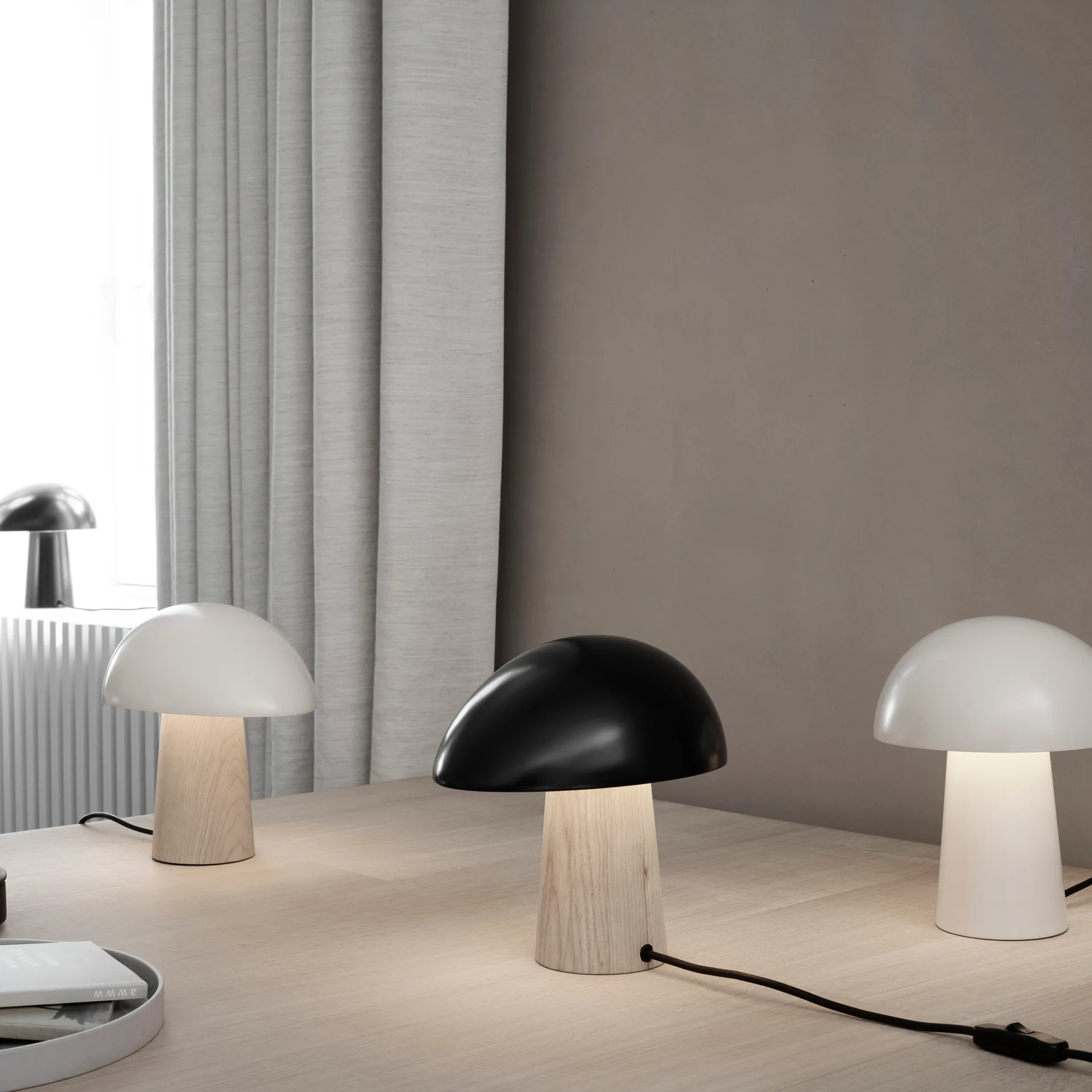 Night Owl bordlampe ask, Smokey white Fritz Hansen