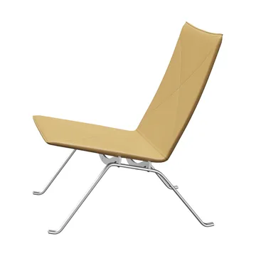 PK22 lenestol - Aura beige lær-rustfritt stål - Fritz Hansen