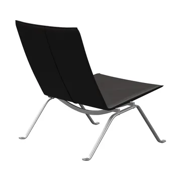 PK22 lenestol - Aura black brown lær-rustfritt stål - Fritz Hansen